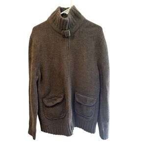 ⭐️ Men’s Banana Republic Brown Full Zip Heavy Sweater. Size XL Cabincore